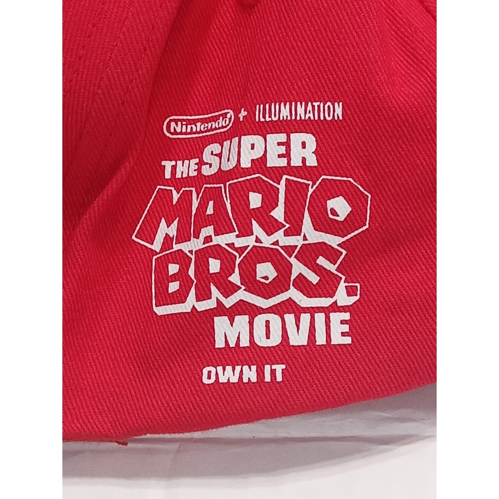Super Mario Bros Movie Red Hat Nintendo Illumination Cap Adjustable Adult Gamer - Picture 5 of 6